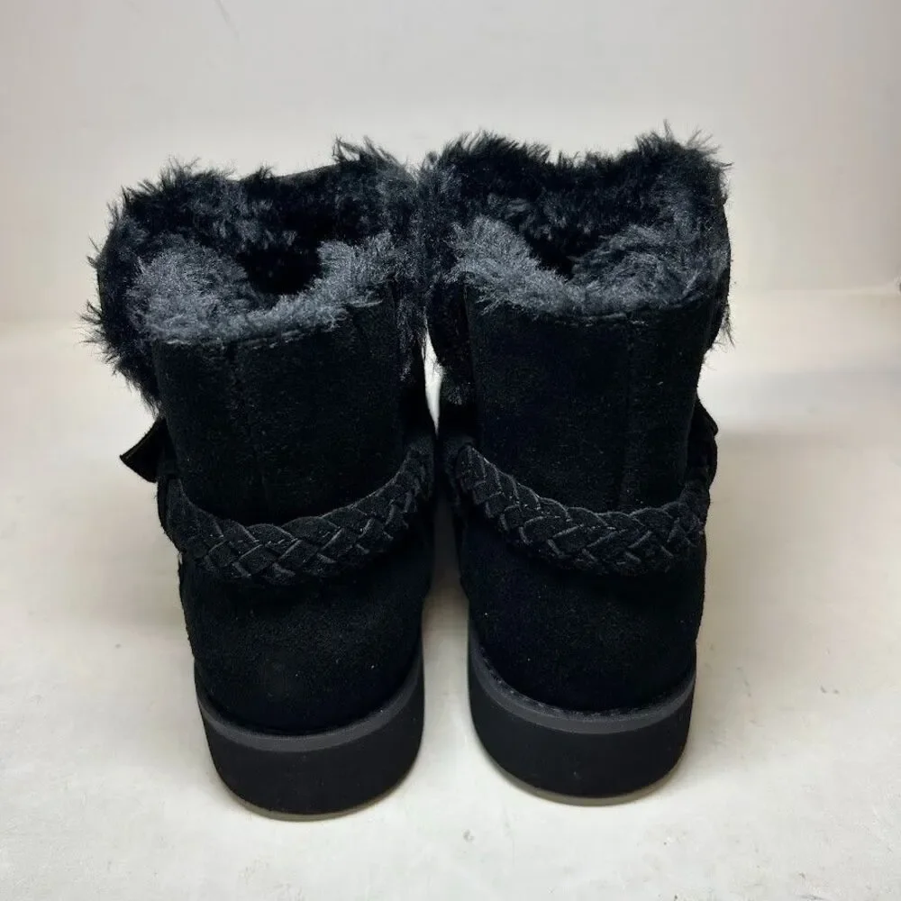 Style & Co. Womens 7 M Black Suede Korri Faux Fur Lined Ankle Booties NIB RW5